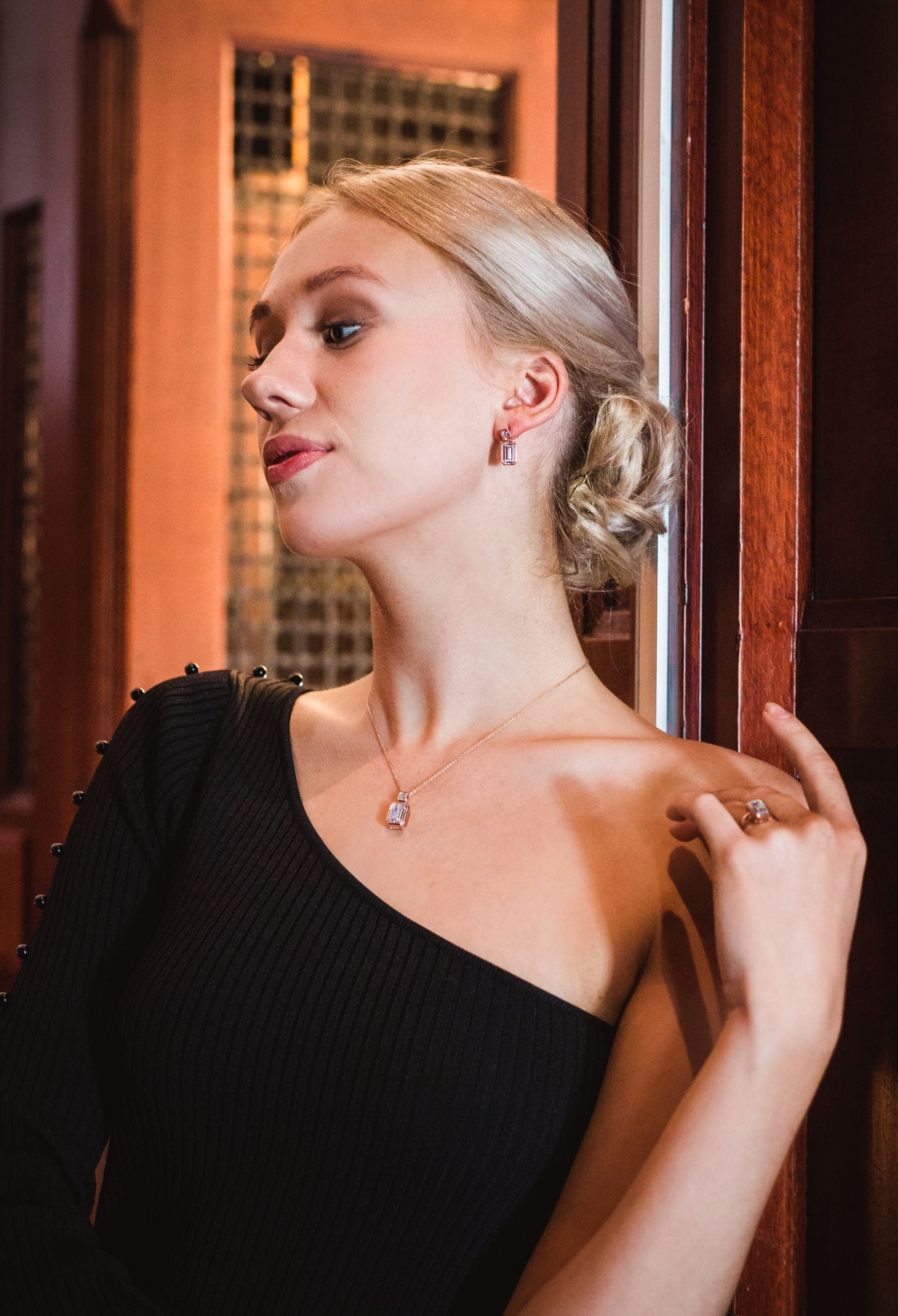 Buy Estele Rose Gold Plated Lavish Luxe Designer Choker Style Necklace Set  for Women Online